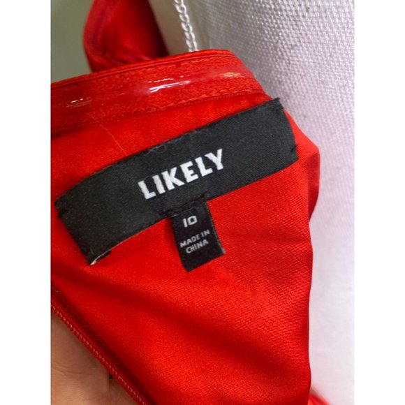 Revolve x Likely Yara One Shoulder Gown Scarlet Red Women's Size 10 - Picture 10 of 10